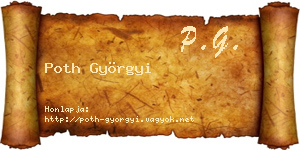 Poth Györgyi névjegykártya